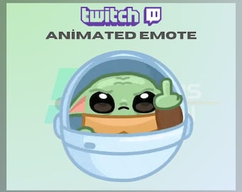 Emote de Twitch animado, Baby Yoda No Emote, Bye Emote, Cute Emote, No Emote, For Streamers - Descarga instantánea / Listo para usar (transparente)