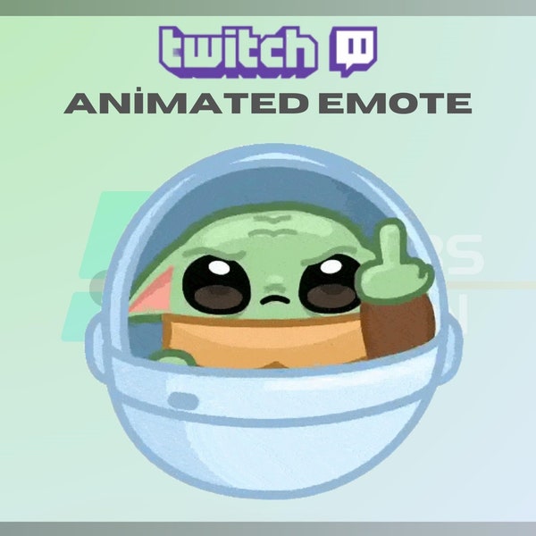 Emote Twitch animato, Baby Yoda No Emote, Bye Emote, Cute Emote, No Emote, Per gli streamer - Download istantaneo / Pronto all'uso (trasparente)