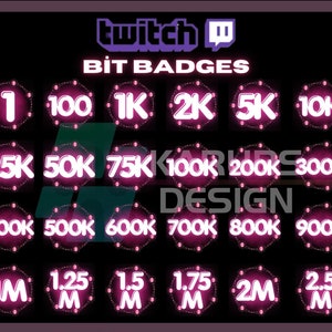 29x Decorative Frame Bit Badges, Pink Neon Bit Badges, Cute Bit Badges, For Streamers - Instant Download / Ready to Use PNG (transparent)