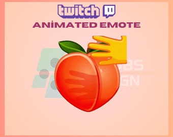 Animated Twitch, Kick Emote, Peach Slap Emote, Yummy Booty, Hip Shaking Emote, For Streamers - Instant Download / Ready to Use (transparent)