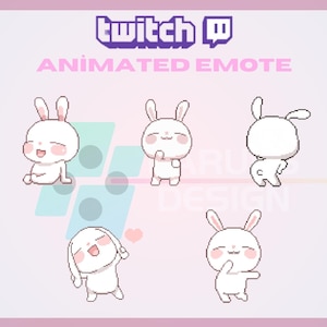 Animated Twitch, Kick Emote, Bunny Animated Emote, Cute Emote, Emote Pack, Kick, For Streamers-Instant Download/Ready to Use (transparent)