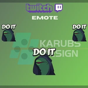 1 Twitch Emote, Kermit DO IT Emote, Meme Emote, Funny Emote, Community Emote, For Streamers - Instant Download/Ready to Use PNG(transparent)