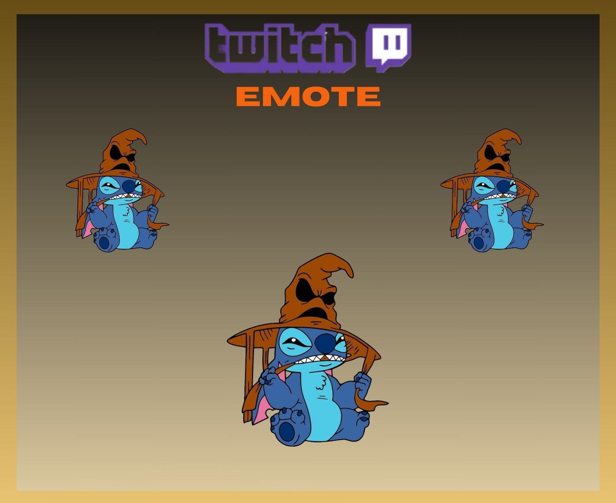 1 Twitch Emote, Witch Hat Stitch, Halloween Emote, Ghost Stitch Emote, para streamers - Descarga instantánea / PNG listo para usar (transparente)