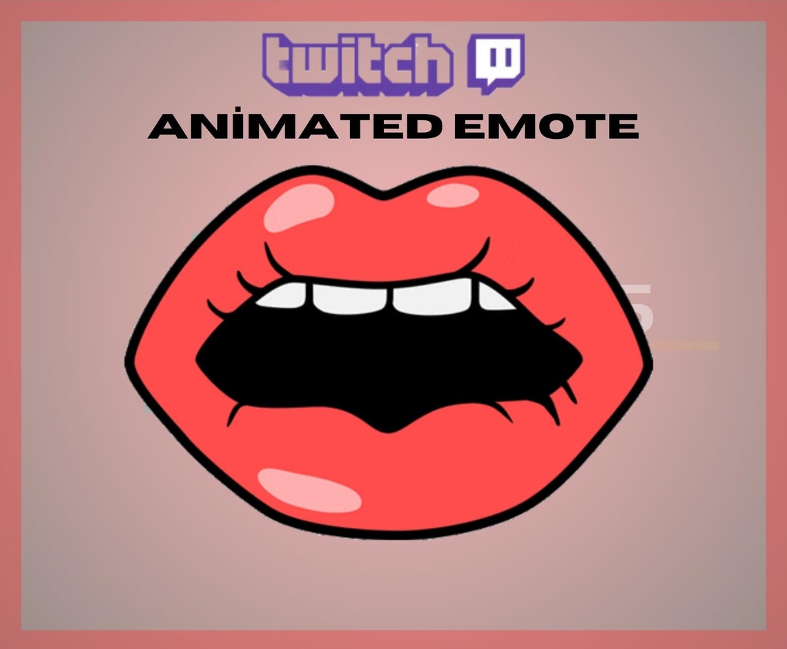 Animated Twitch Emote, Red Lip Kiss, Sexy Emote, Romantic Emote, Cute