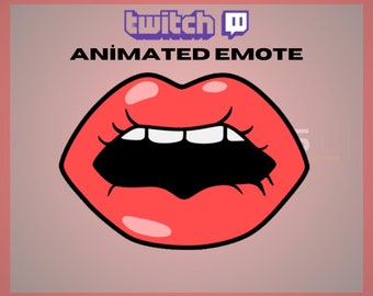 Animated Twitch, Kick Emote, Red Lip Kiss, Sexy Emote, Romantic Emote, Cute, For Streamers - Instant Download / Ready to Use (transparent)