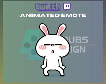 Animated Twitch, Kick Emote, Dancing Bunny Emote, Crazy Dance Emote, Cute, Kawaii, For Streamers-Instant Download/Ready to Use (transparent)