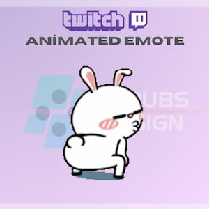 Animated Twitch, Kick Emote, Twerk Bunny Emote, Animal Emote, Cute Bunny, For Streamers - Instant Download / Ready to Use (transparent)