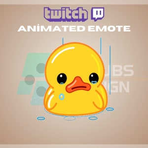 Animated Twitch, Kick Emote,Sad Duck Emote, Crying Duck Emote, Upset Emote, Cute, For Streamers-Instant Download/Ready to Use (transparent)