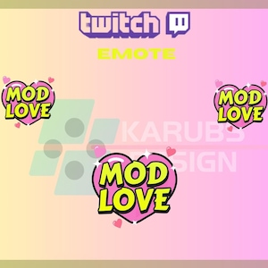 1 Twitch Emote, Mod Love Emote, Community Emote, Pink Heart Emote, Cute, For Streamers - Instant Download / Ready to Use PNG (transparent)