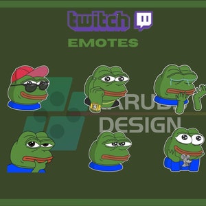 6 Twitch Emotespepe Frog Emotecoolhappysadthoughtfultripperuse 