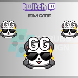 1 Twitch エモート、パンダ GG エモート、かわいいパンダ エモート、クールなエモート、EZ エモート、かわいい、ストリーマー向け - 即時ダウンロード/すぐに使える PNG(透明)