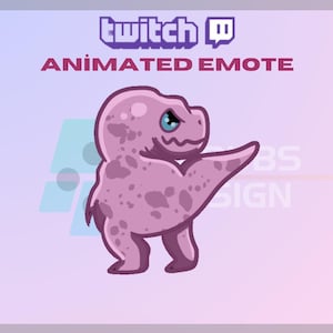 アニメーション Twitch、キック エモート、踊る恐竜エモート、恐竜エモート、かわいい、恐竜、ストリーマー向け - すぐにダウンロード / すぐに使用可能 (透明)