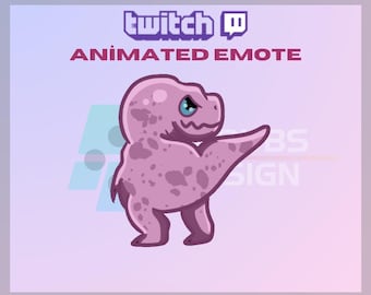 Animated Twitch Emote, Dancing Dinosaur Emote, Dino Emote, Cute Emote, Dino, For Streamers-Instant Download / Ready to Use (transparent)