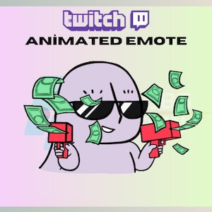 Animated Twitch Emote, Monster Donation Emote, Dono Emote, Money Emote, Cute Emote, For Streamers-Instant Download/Ready to Use(transparent)
