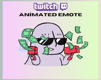 Geanimeerde Twitch Emote, Monster Donation Emote, Dono Emote, Money Emote, Cute Emote, For Streamers-Direct downloaden/Klaar voor gebruik (transparant)