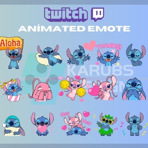 Animated Twitch, Kick Emote,Stitch Animated Emote, Cute Emote, Stitch Emote, Emoji, For Streamers-Instant Download/Ready to Use(transparent)