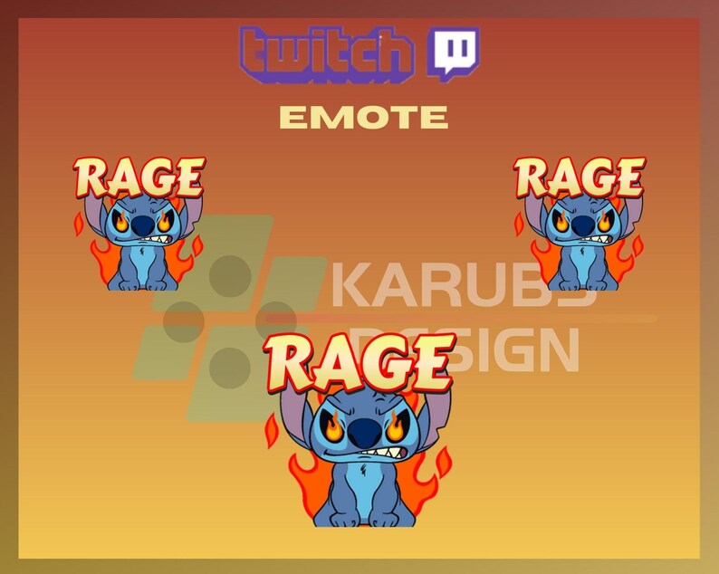 1 Twitch Emote, Stitch Rage Emote, Cute Emote, Rage Emote, Community ...