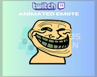 Animated Twitch Emote, Troll Dance Emote, Colourful Emote, Face Emote, For Streamers - Instant Download / Ready to Use (transparent)