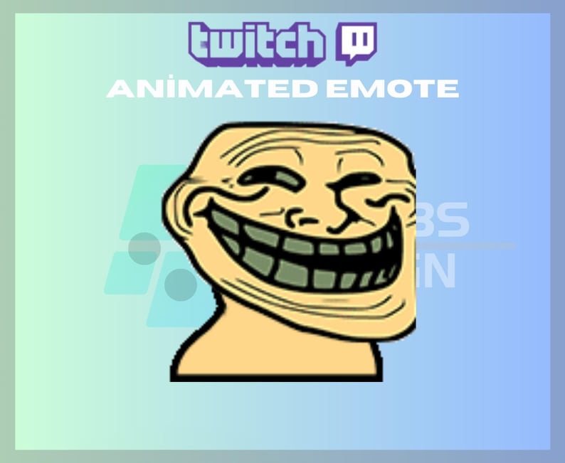 Animated Twitch Emote, Troll Dance Emote, Colourful Emote, Face Emote