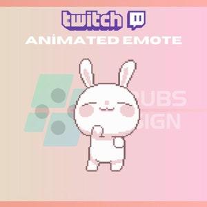Animated Twitch, Kick Emote, Dancing Bunny Emote, Animal Emote, Dance Emote, Cute, For Streamers-Instant Download/Ready to Use (transparent)