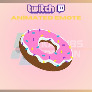 Animated Twitch Emote, Donut Emote, Cute Emote, Doughnut Emote, Community Emote, For Streamers - Instant Download/Ready to Use (transparent)