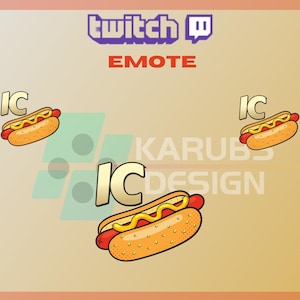1 Twitch Emote, IC Weiner Emote, Food Emote, Hot Dog Emote, Community Emote, For Streamers - Instant Download/Ready to Use PNG (transparent)