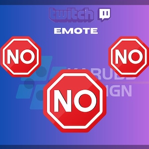1 Twitch Emote, STOP NO Emote, Nope Emote, Community Emote, Cute Emote, For Streamers - Instant Download / Ready to Use PNG (transparent)