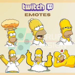 6 Twitch, Kick Emotes, Homer Simpson Emotes, Funny Homer Emote, Emote Pack, For Streamers-Instant Download/Ready to Use PNG(transparent)