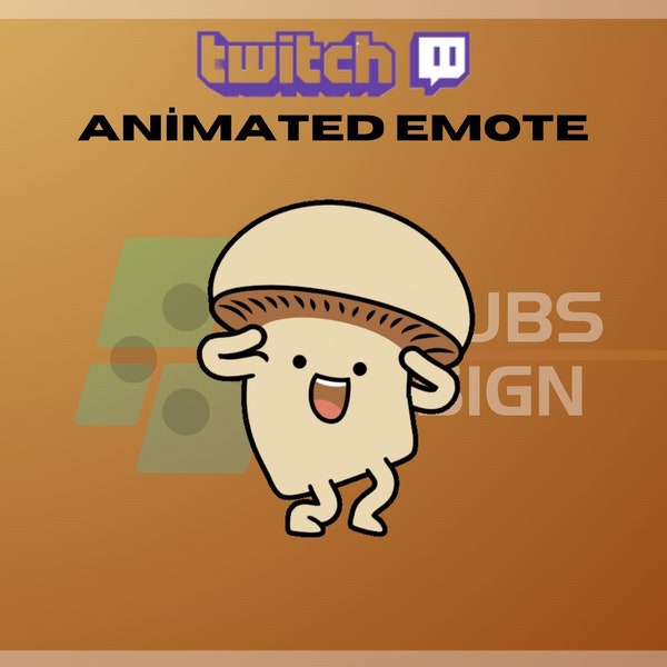 Animiertes Twitch Emote, Pilz Emote, tanzendes Emote, niedliches Emote, cooles Emote, für Luftschlangen - Sofort Download / sofort einsatzbereit (transparent)