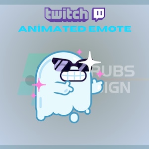 アニメーション Twitch、キック エモート、かわいいゴースト エモート、ゴースト ハッピー エモート、コミュニティ、ストリーマー向け - 即時ダウンロード / すぐに使用可能 (透明)