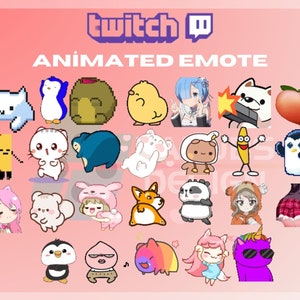 Animated Twitch, Kick Emote, 26 Emotes Pack, Meme Emote, Cute Emote Pack, Pack, For Streamers - Instant Download/Ready to Use (transparent)