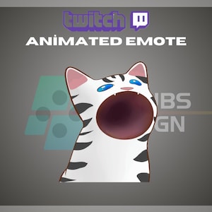 Animated Twitch Emote, Bop Cat Emote, Black And White Cat, Kitten Emote, Meme, For Streamers - Instant Download/Ready to Use (transparent)