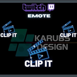 1 Twitch Emotes, Neon Clip It Emote, Clip Emote, Glow Emote, Twitch Emote, For Streamers - Instant Download / Ready to Use PNG (transparent)