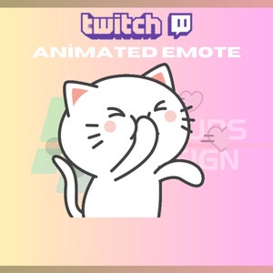 Animated Twitch, Kick Emote, Cute Kitty Emote, Kitten Emote, Cat Emote, Love, For Streamers - Instant Download / Ready to Use (transparent)