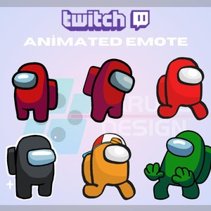 Animated Twitch, Kick Emote, Among Us Animated Emote, Cute Emote, Dance, Rainbow, For Streamers-Instant Download/Ready to Use (transparent)
