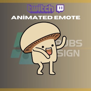 アニメーション Twitch、キック エモート、ダンシング エモート、マッシュルーム エモート、クレイジー エモート、ハッピー、ストリーマー向け - 即時ダウンロード / すぐに使用可能 (透明)