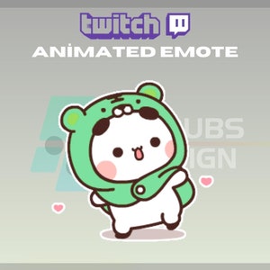 Animated Twitch, Kick Emote, Twirl Green Bear Emote, Cute Bear Emote, Kawaii, For Streamers - Instant Download / Ready to Use (transparent)