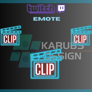 1 Twitch Emotes, Neon Clip Emote, Clip Emote, Blue Glow Emote, Twitch Emote, For Streamers - Instant Download/Ready to Use PNG (transparent)