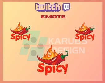 1 emoticón de Twitch, emoticón de pimiento picante, emoticón picante, emoticón picante, emoticón de especias, para streamers: descarga instantánea/PNG listo para usar (transparente)