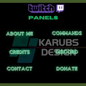 24x Twitch Panels Pack - Green Neon Panels, Cute Panels, Aesthetic, Neon, Glow,for Streamers-Instant Download/Ready to Use PNG (transparent)