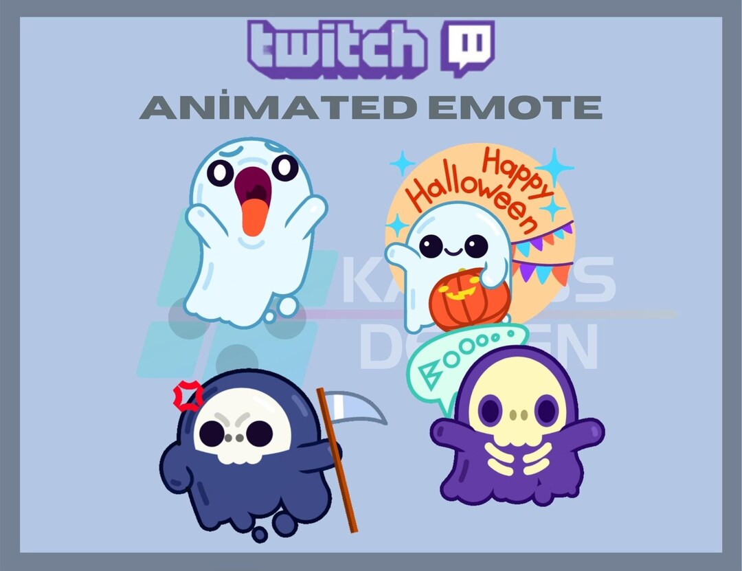 Animated Twitch, Kick Emote, Cute Ghost Emote, Anxiety Emote, Fear ...