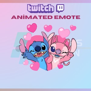 Animiertes Twitch Emote, Lilo Und Stitch Emote, Liebe Emote, Herz Emote, Süß, Für Streamer - Instant Download / Gebrauchsfertig (transparent)