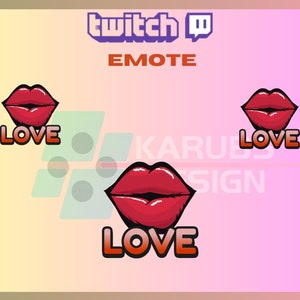 1 Twitch Emote, Love Lips Emote, Lips Emote, Love Emote, Lewd Emote, Kiss, For Streamers-Instant Download / Ready to Use PNG (transparent)