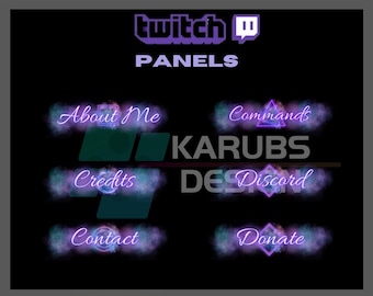 24x Twitch Panels Pack - Neon Nebula Panels,Planet,Galaxy,Sky,Geometric,Purple,for Streamers-Instant Download/Ready to Use PNG (transparent)