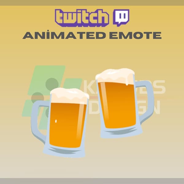 Animated Twitch Emote, Cheers Emote, Beer Emote, Drink Up Emote, Refuel Emote, For Streamers - Instant Download/Ready to Use (transparent)