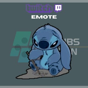 Animated Twitch, Kick Emote, Stitch Emote, Stitch Sad Emote, Offended Emote, For Streamers - Instant Download / Ready to Use (transparent)