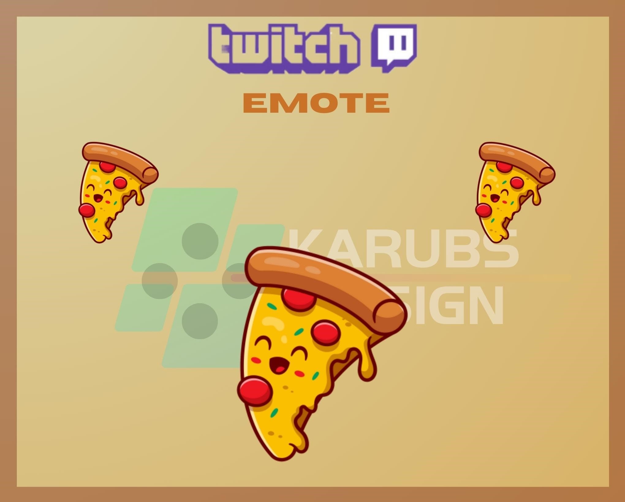 1 Twitch Emotes, Kawaii Pizza Emote, Pizza Love Emote, Slice of Pizza, Cute, For Streamers-Instant Download / Ready to Use PNG (transparent)