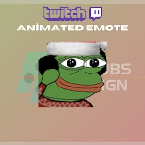 Animiertes Twitch Emote, Pepe Frosch Emote, niedliches Emote, Neujahr Emote, Weihnachten, für Luftschlangen-Instant Download/Ready to Use (transparent)