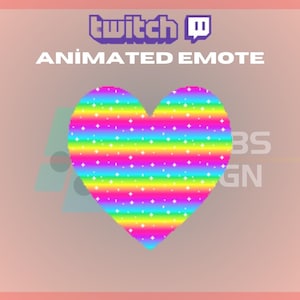Animated Twitch, Kick Emote, Rainbow Heart Emote, Cute Emote, Love Emote, Heart, For Streamers-Instant Download / Ready to Use (transparent)