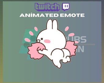 Animated Twitch Emote, Cheer Bunny Emote, Cute Emote, Bunny Emote, Animal Emote, For Streamers-Instant Download / Ready to Use (transparent)